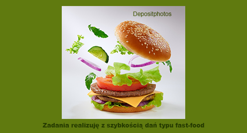 Reklama szybkości Grażyna Dobromilska: Zadania realizuję z szybkością dań typu fast-food